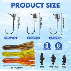 Ned Rattle tube jig head standing upright in water