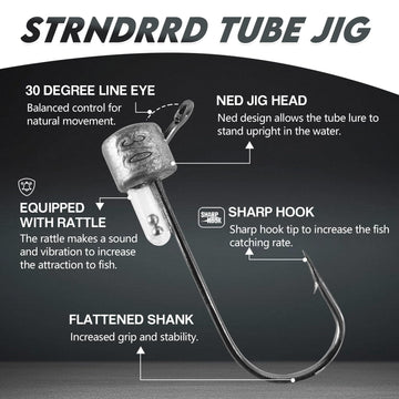 Jig heads perfectly matched in size and weight to tube baits