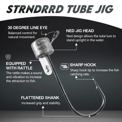Jig heads perfectly matched in size and weight to tube baits