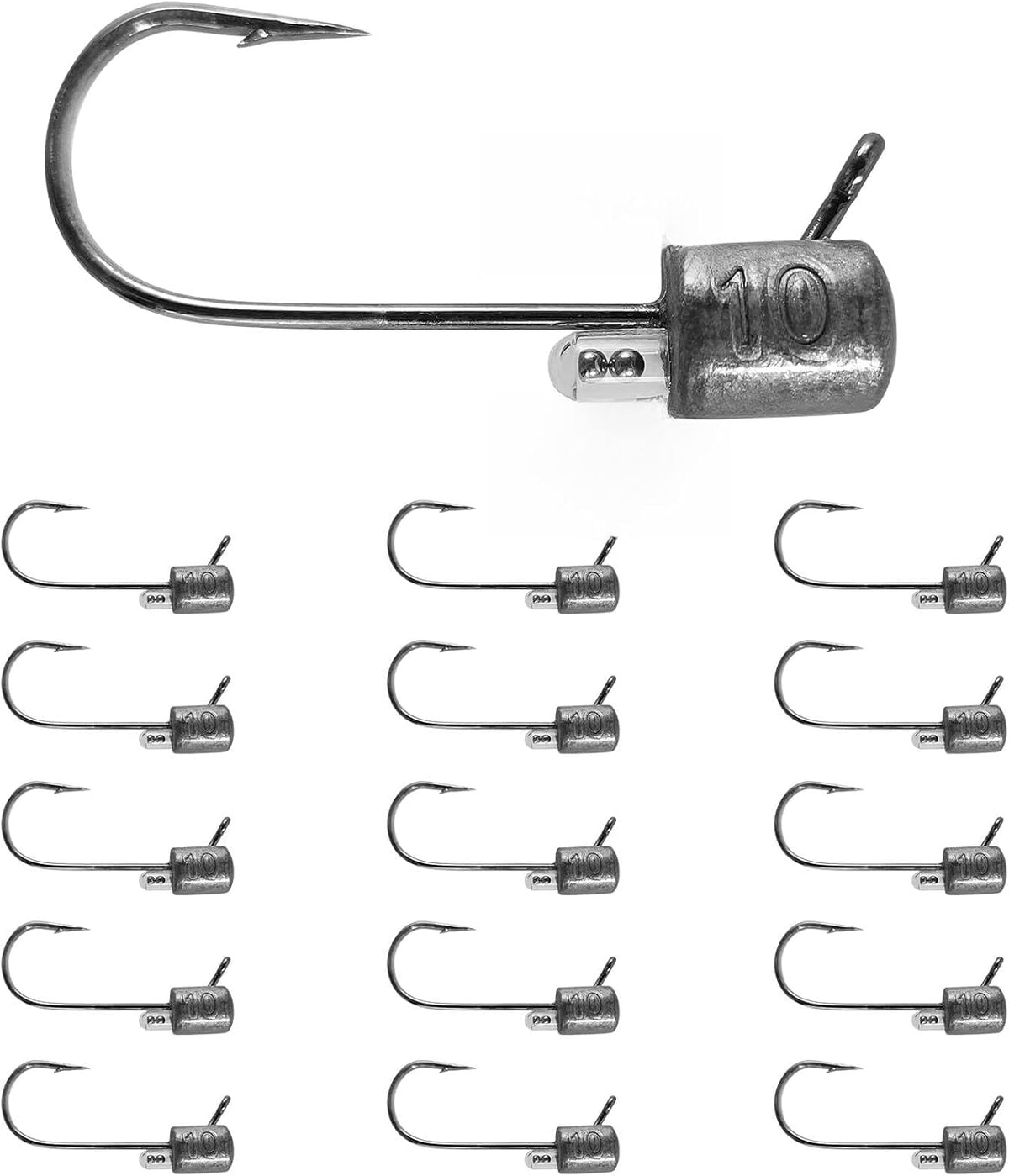 Eupheng Tube Jig Heads 3 sizes in 15-piece pack (3/16oz, 1/4oz, 3/8oz)