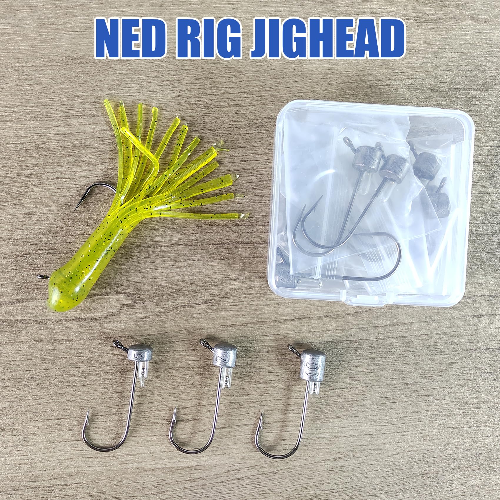 Eupheng Rattle Tube Jig Heads packaging and product lineup