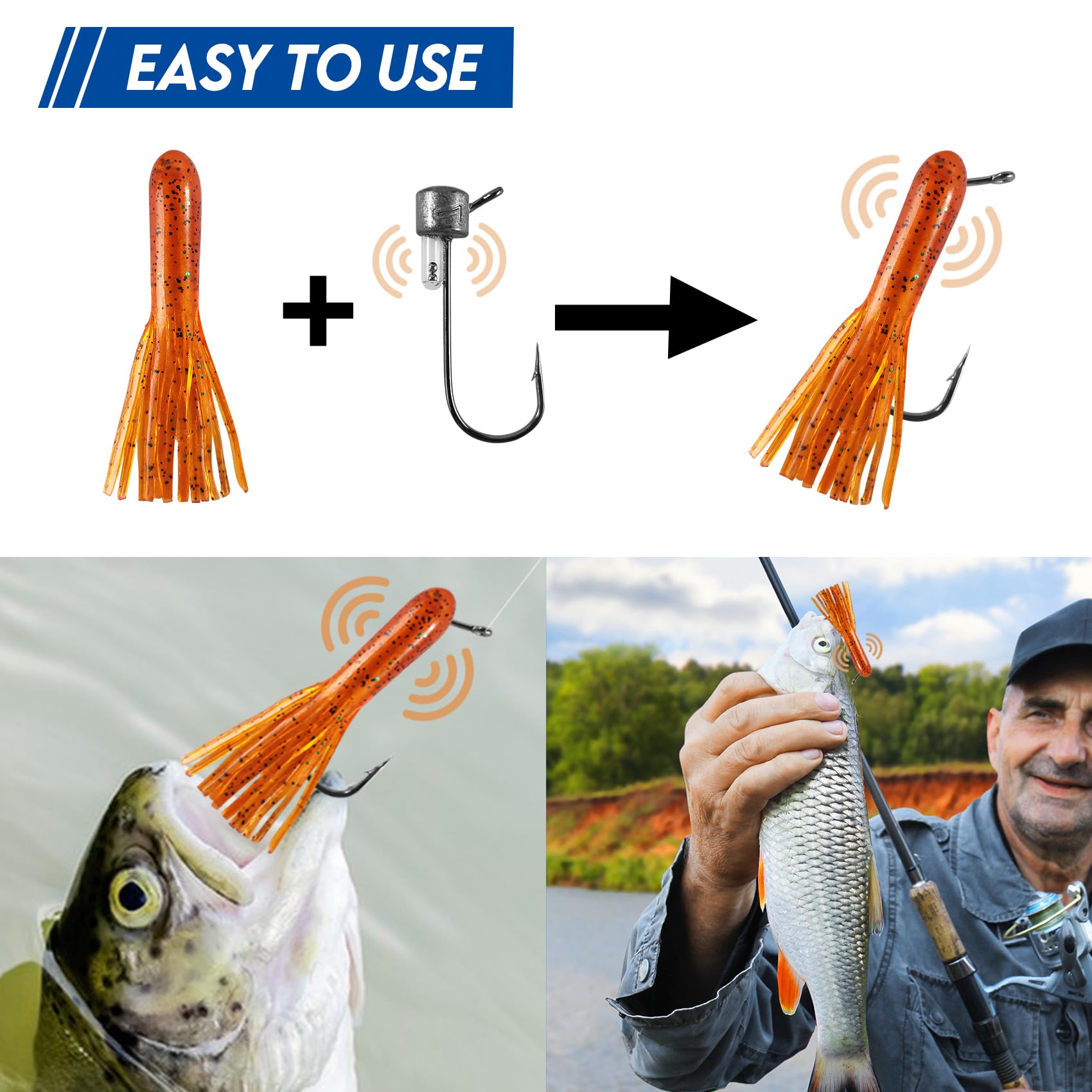 Ned head stand-up action design on tube jig head