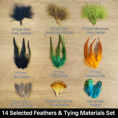 EUPHENG UV-dyed hackle feathers provide vivid color for different lighting.