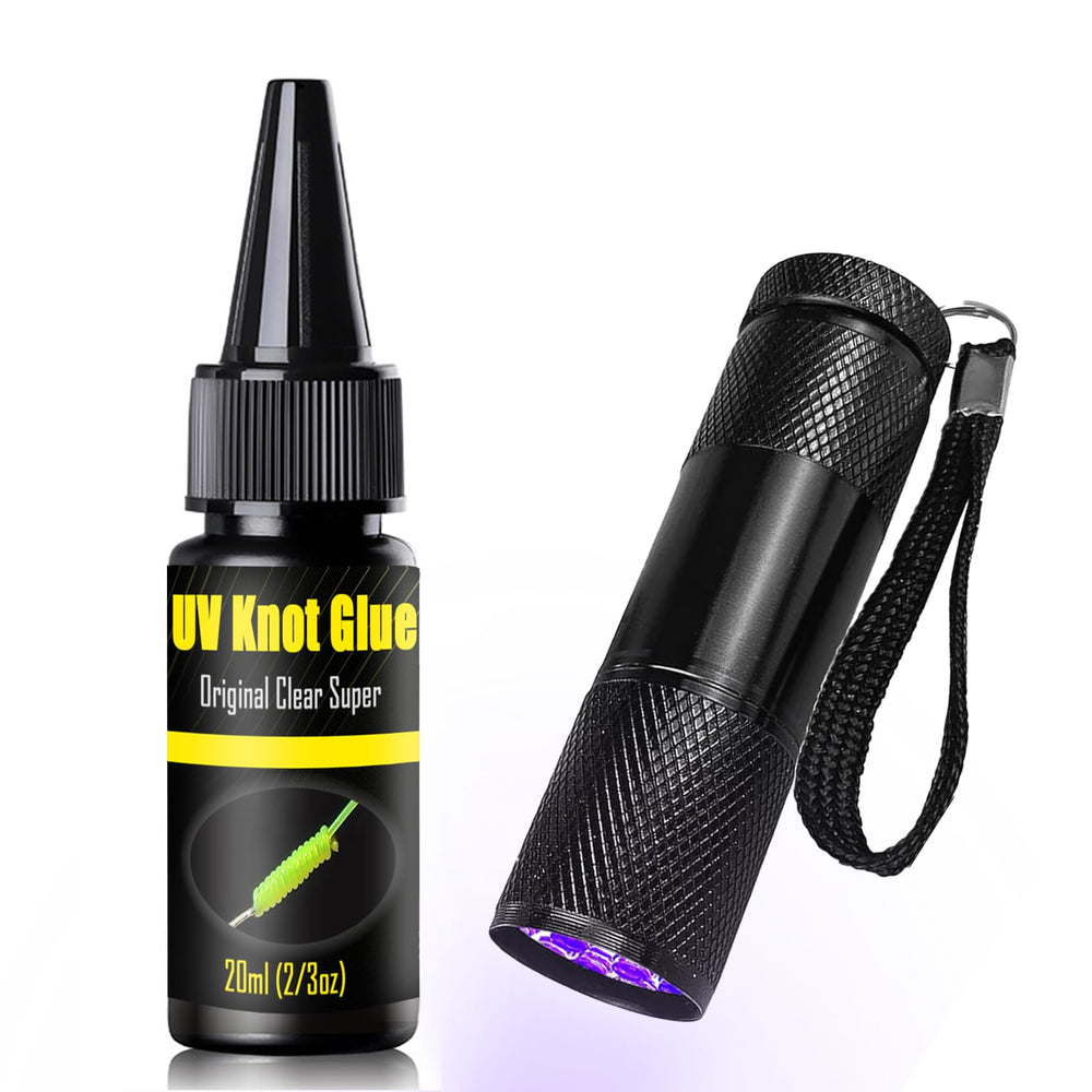 Bottle of EUPHENG UV Knot Glue designed for braid-to-leader knots
