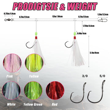 Close-up of 60lb swivel and 30lb mono leader on Hi-Lo rig