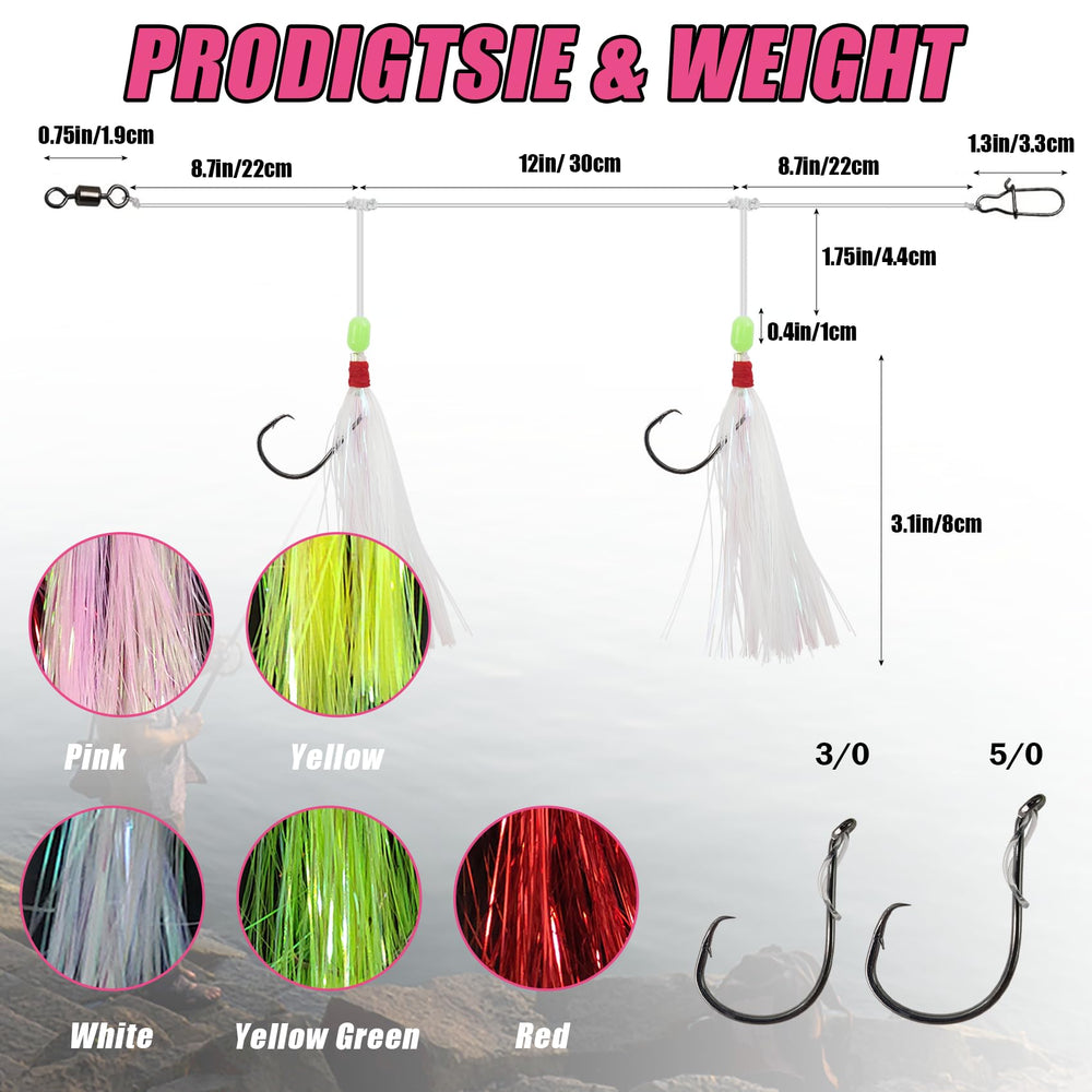 Close-up of 60lb swivel and 30lb mono leader on Hi-Lo rig