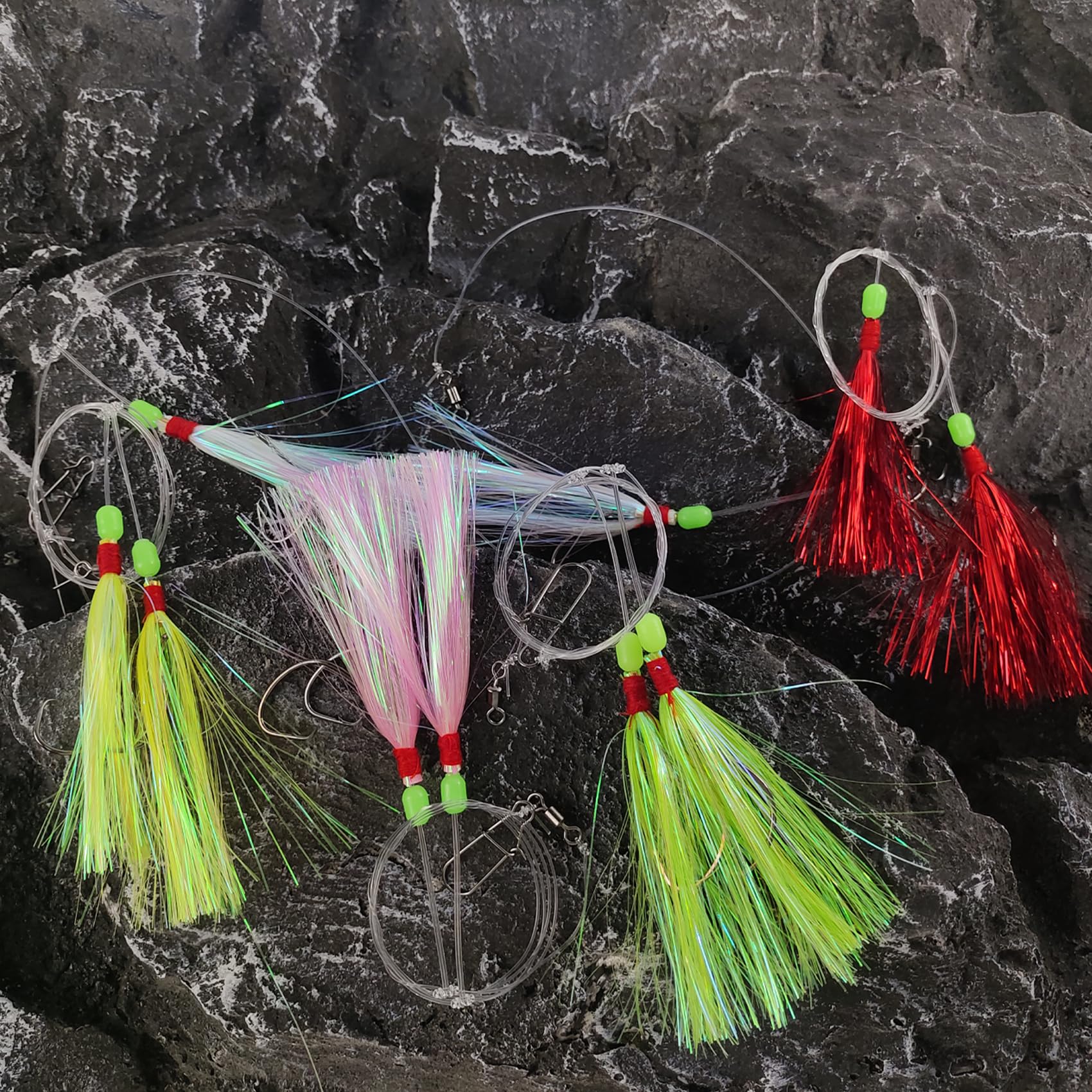 All-in-one saltwater bait rig ready for trolling, drifting, or bottom fishing