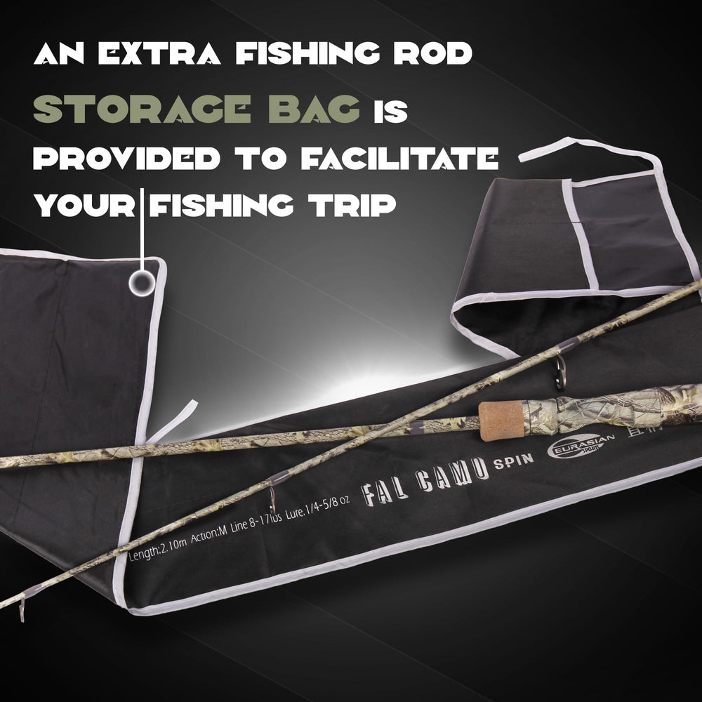 E EURASIAN SPORTS camo 2-piece design enables easy packing and transit