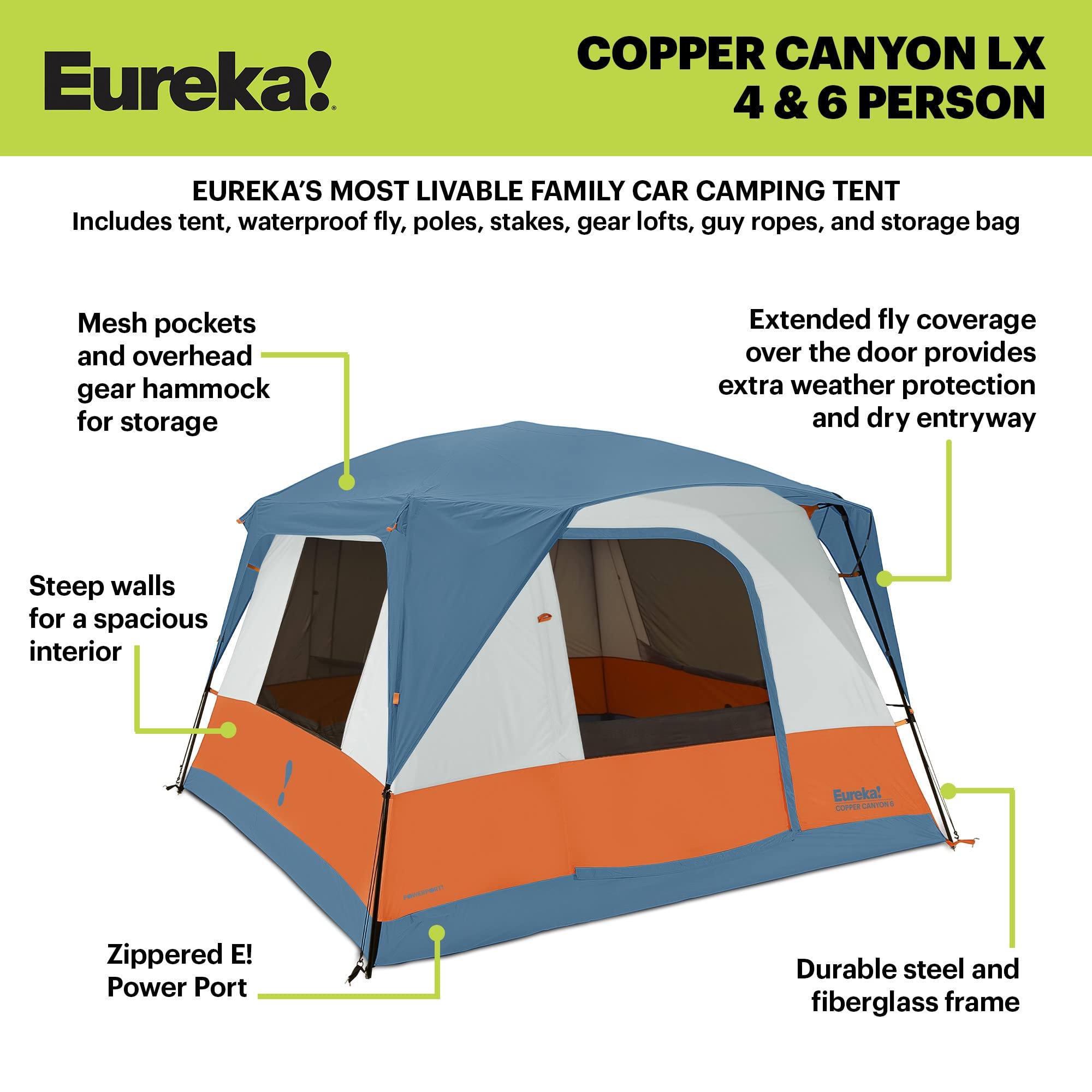Eureka Copper Canyon LX interior with tall ceiling for comfortable lounging.