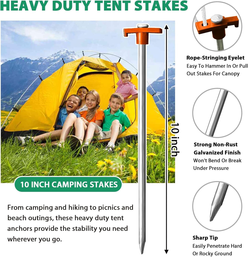 Eurmax easy-installation stakes simplify campsite setup for families.