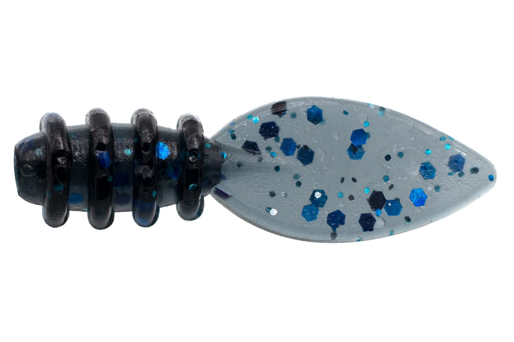 Eurotackle Micro Finesse Leech 0.75 inch black lure, ideal for panfish in cold water