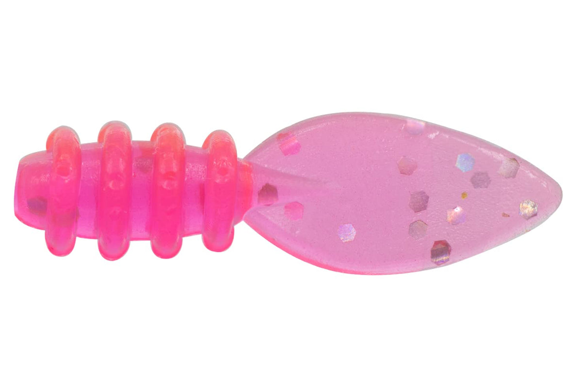 Eurotackle Micro Finesse Leech Pink: scented ice fishing lure for panfish and trout