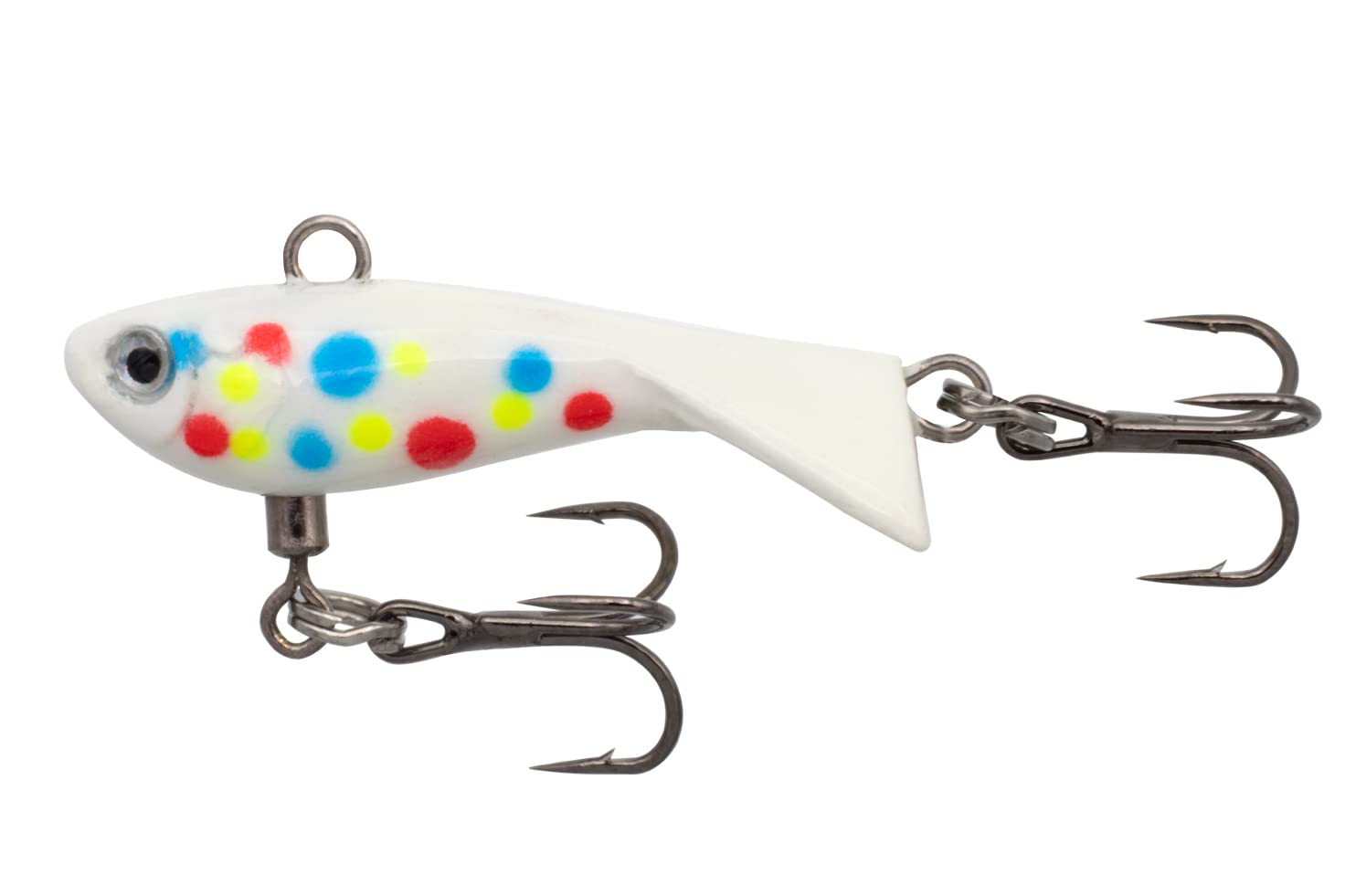 Eurotackle Z-Darter V2 Micro ice lure with glow tail for panfish and walleye
