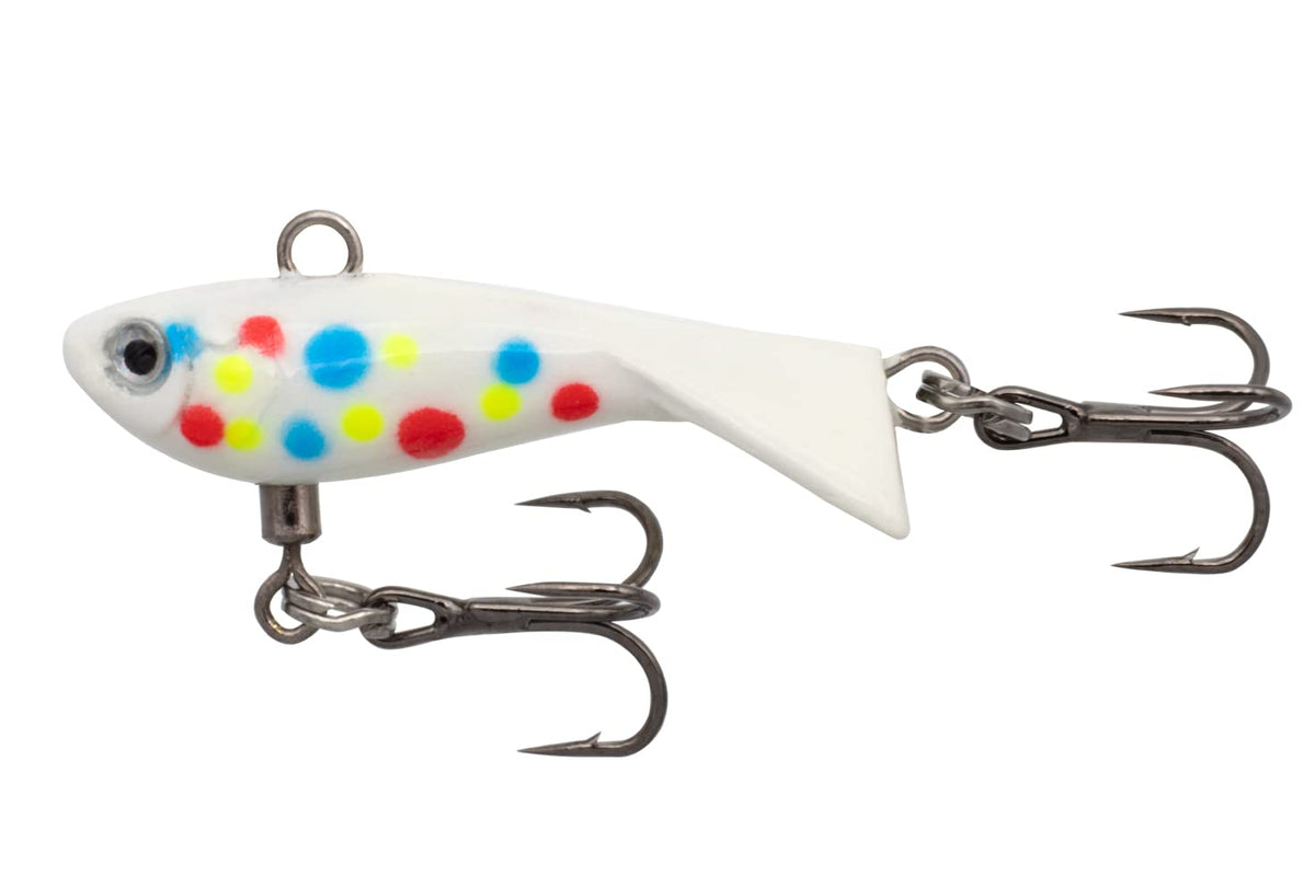 Eurotackle Z-Darter V2 Micro ice lure with glow tail for panfish and walleye