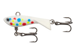 Eurotackle Z-Darter V2 Micro ice lure with glow tail for panfish and walleye