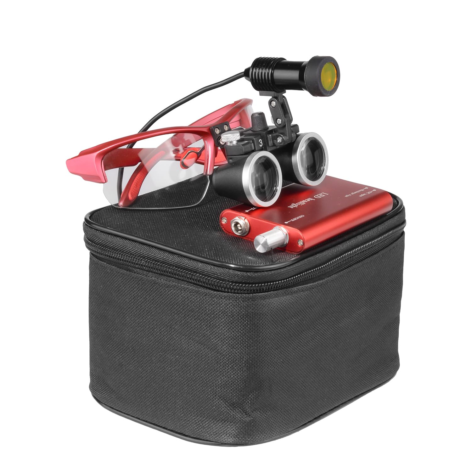 5W clip-on LED headlight mounted on EustomA loupe