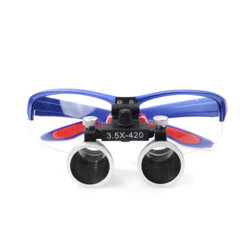 EustomA blue DY-409 headlight clip-on on loupes delivers hands-free bright illumination.