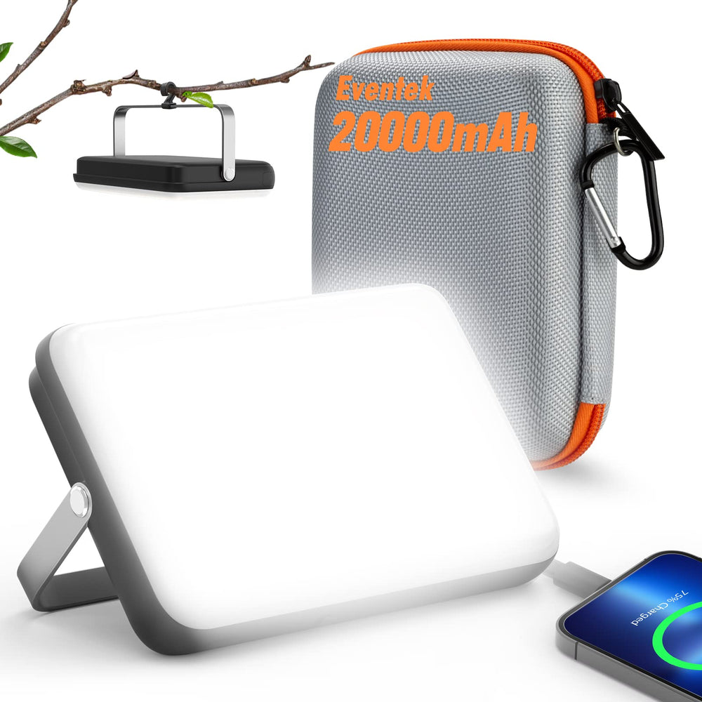 Eventek lantern 20000mAh front view provides long-lasting light for camping and outages.
