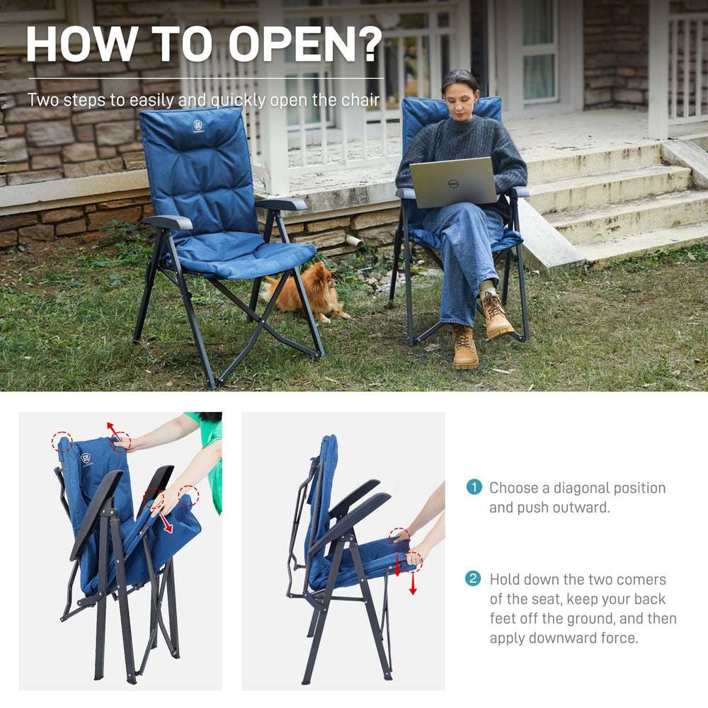 EVER ADVANCED 300lb-capacity chair ideal for sturdy outdoor seating on the go.