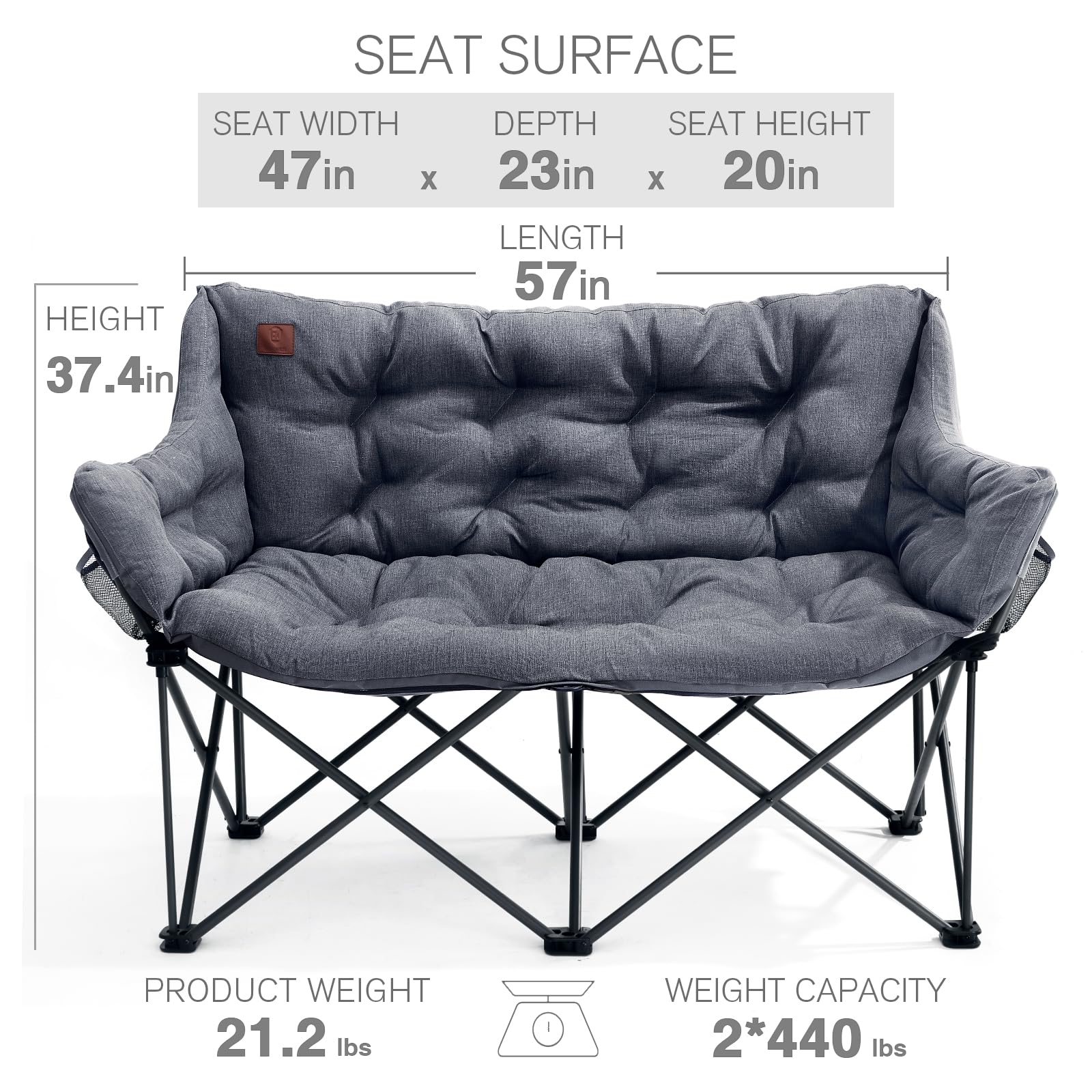Ever Advanced camping chair with cupholders and side pockets for essentials.