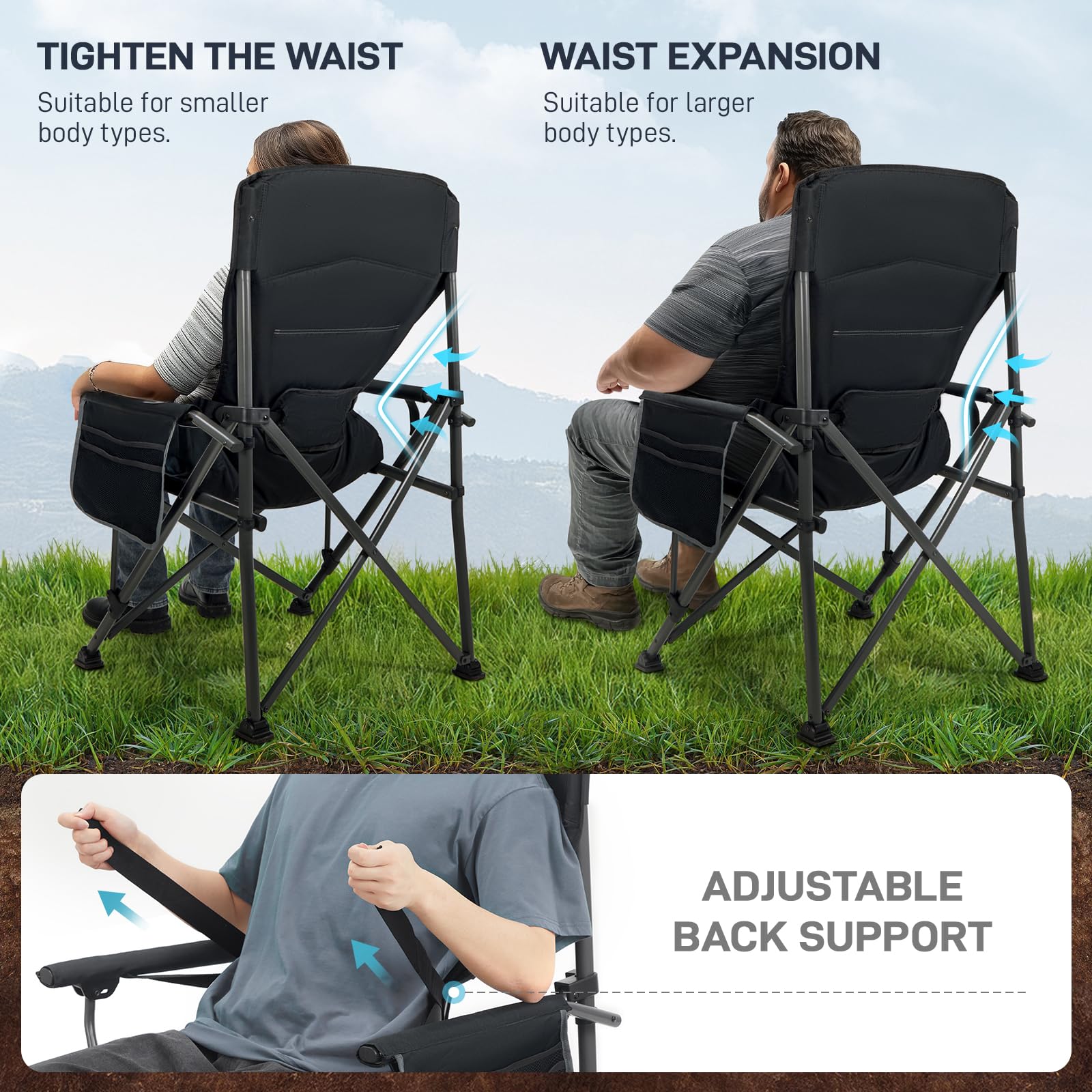Ever Advanced chair with cup holder and pocket keeps essentials close
