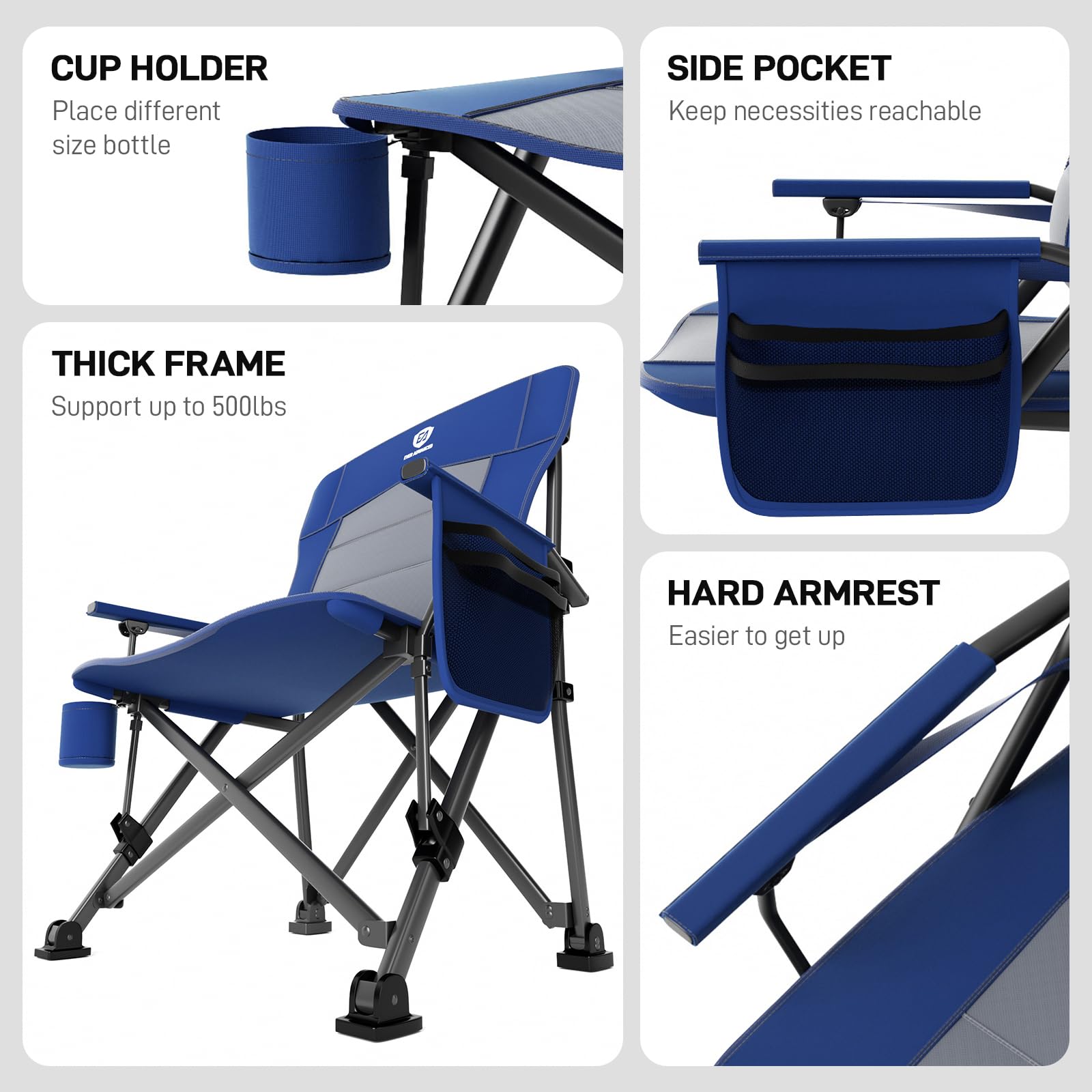 EVER ADVANCED chair maximum-load-500lbs provides stable seating on rugged terrain