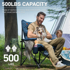 Ever Advanced chair with side pockets holds phone and snacks for hands-free relaxation.
