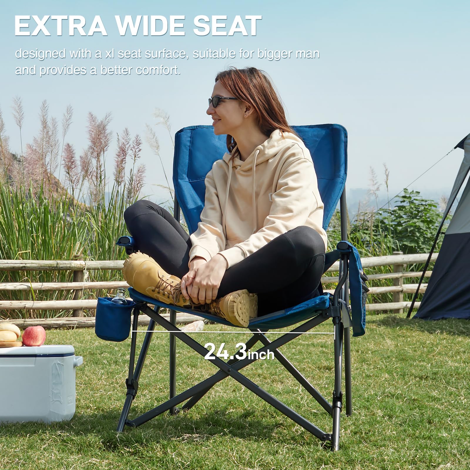 EVER ADVANCED chair swivel-cup-holder keeps drinks stable on uneven ground