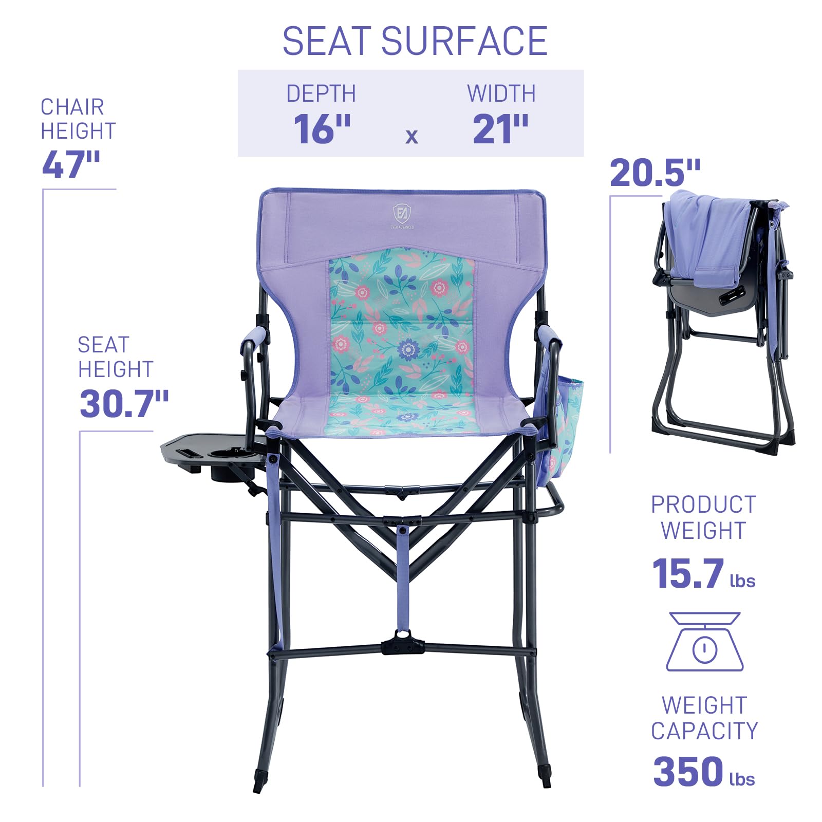 Ever Advanced compact travel-size chair for easier transport.