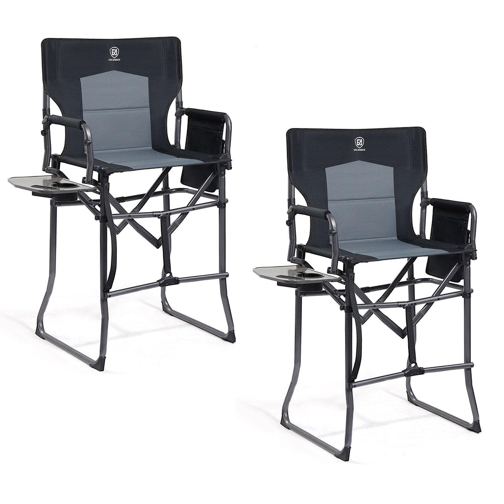 EVER ADVANCED director's chair with side table and cup holder for easy access