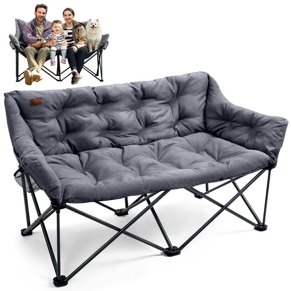Ever Advanced double camping chair front view for family seating comfort.