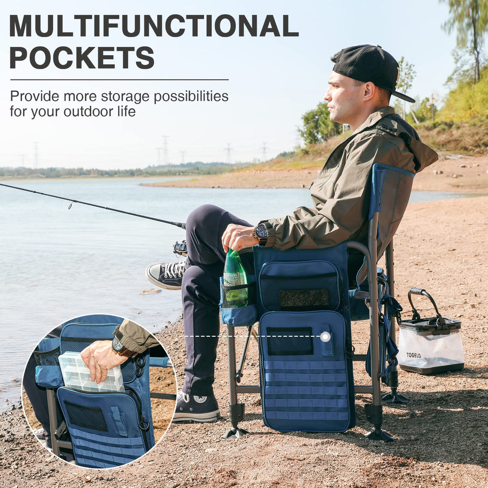 EVER ADVANCED fishing chair 360-degree rotatable feet stay level on variable ground