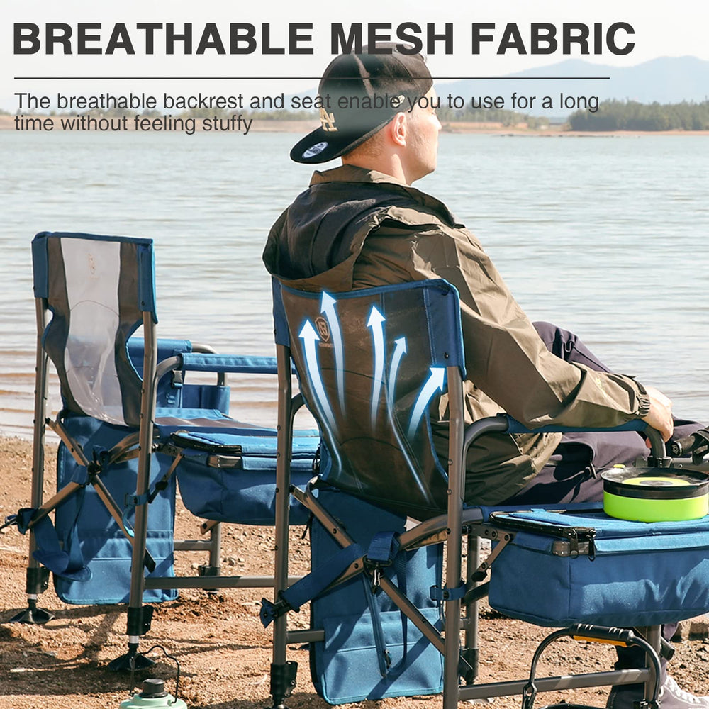 EVER ADVANCED fishing chair adjustable legs create stable setup on uneven terrain