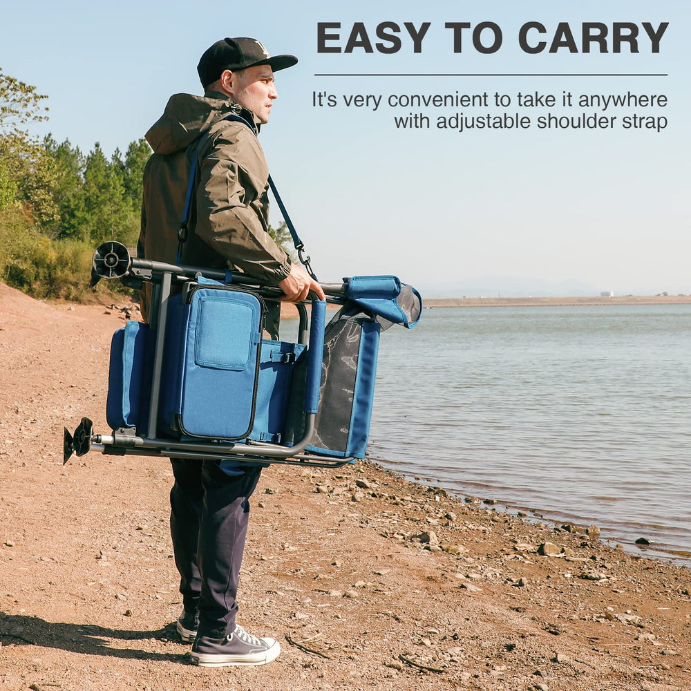 EVER ADVANCED fishing chair breathable mesh back keeps you cool on hot days