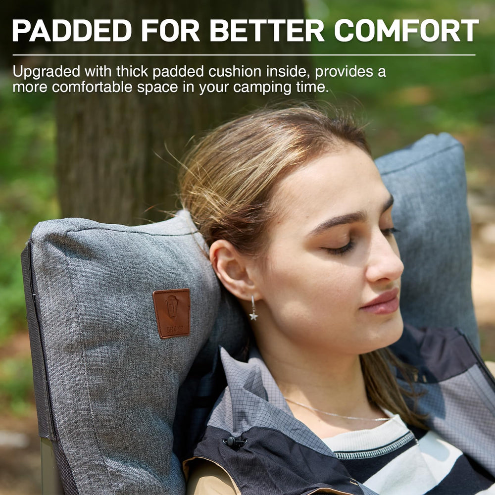 EVER ADVANCED folding chair side-pockets close-up emphasizes accessible storage for snacks and devices