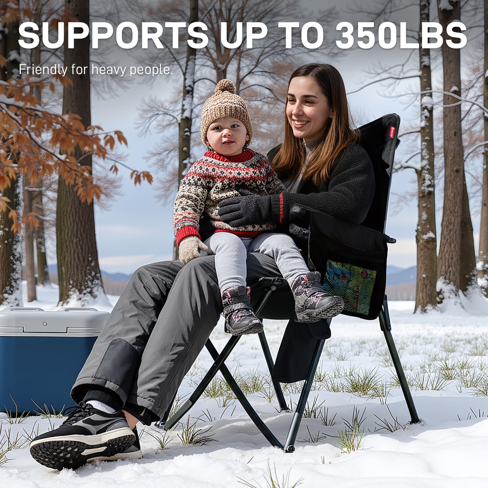 EVER ADVANCED heated camping chair adjustable backrest for customizable comfort.