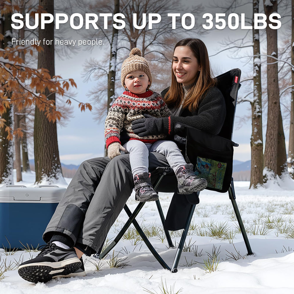 EVER ADVANCED heated camping chair adjustable backrest for customizable comfort.