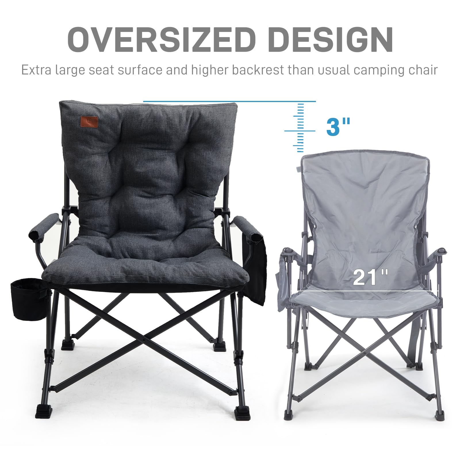 Ever Advanced heavy-duty chair frame supports up to 500 lbs with stability.