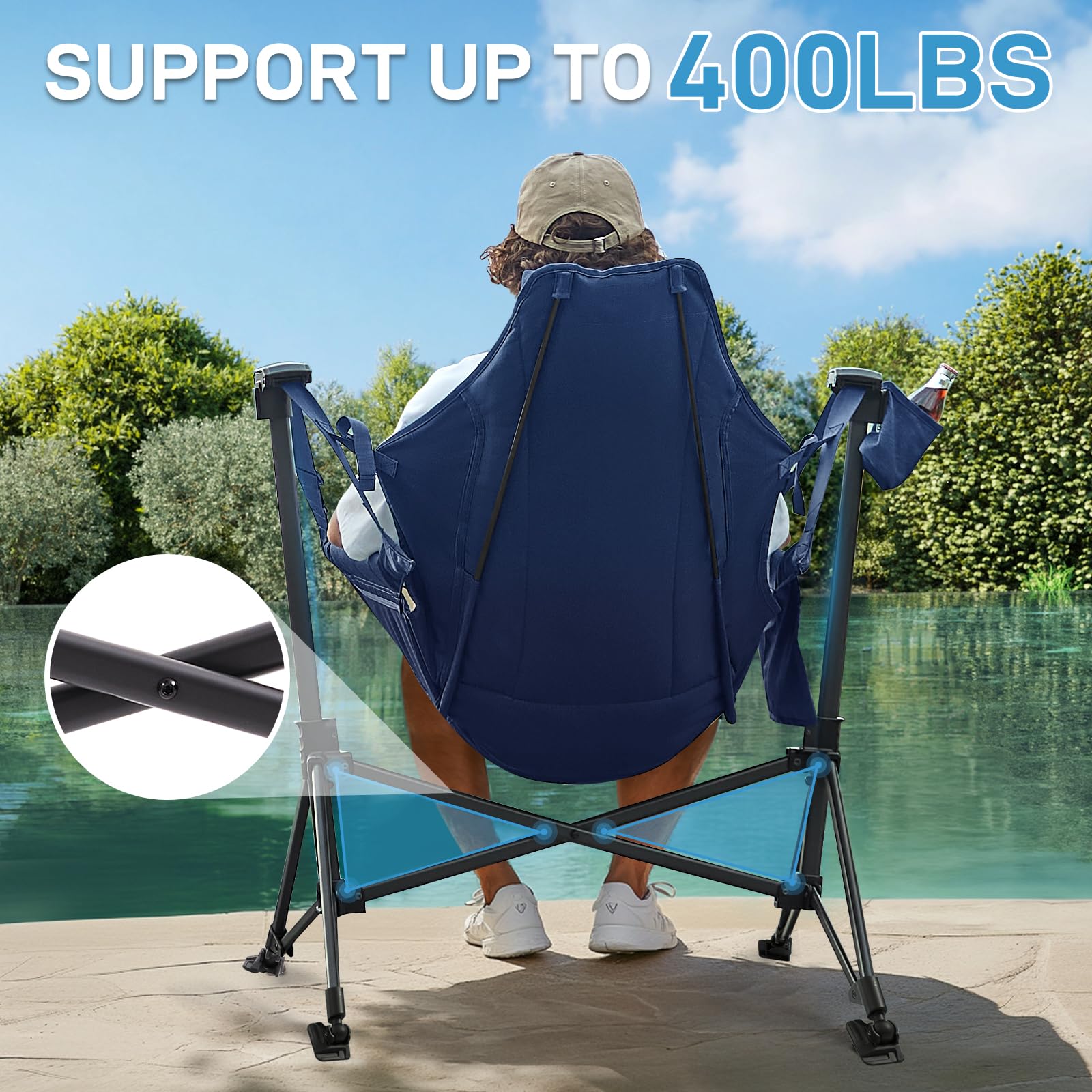 Ever Advanced heavy-duty iron frame delivering sturdy, stable support up to 400 lbs.