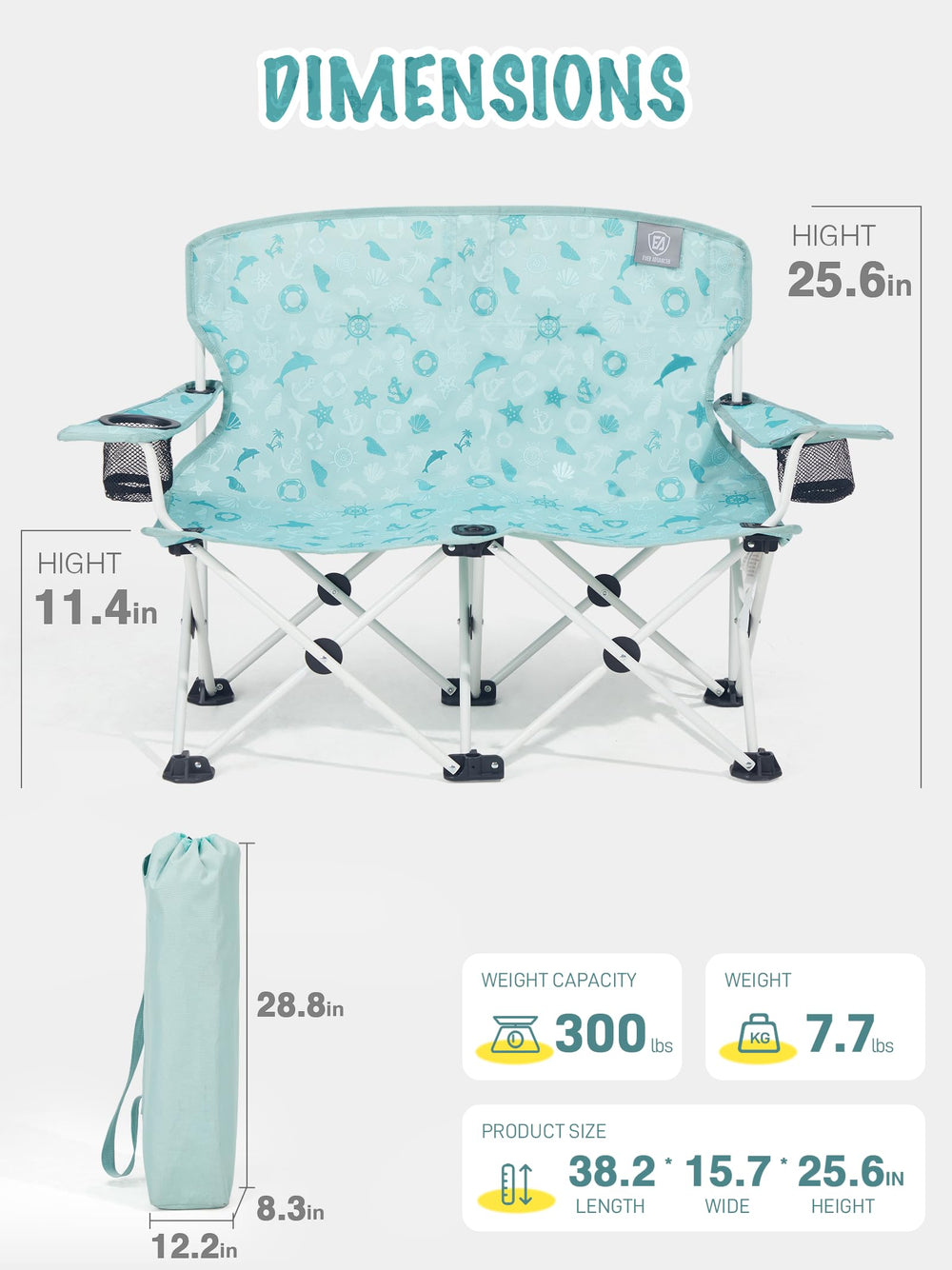 ever advanced kids double camping chair roomy seat fits two kids or a cozy adult