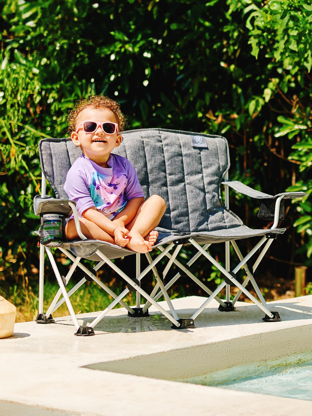 Ever Advanced Kids Double Chair grey color complements outdoor spaces