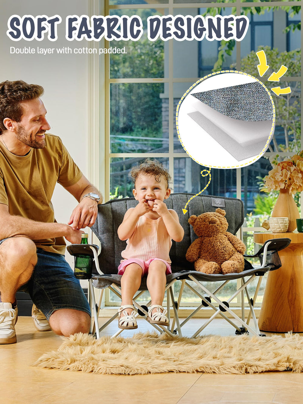 Ever Advanced Kids Double Chair heavy duty frame supports up to 300 lbs