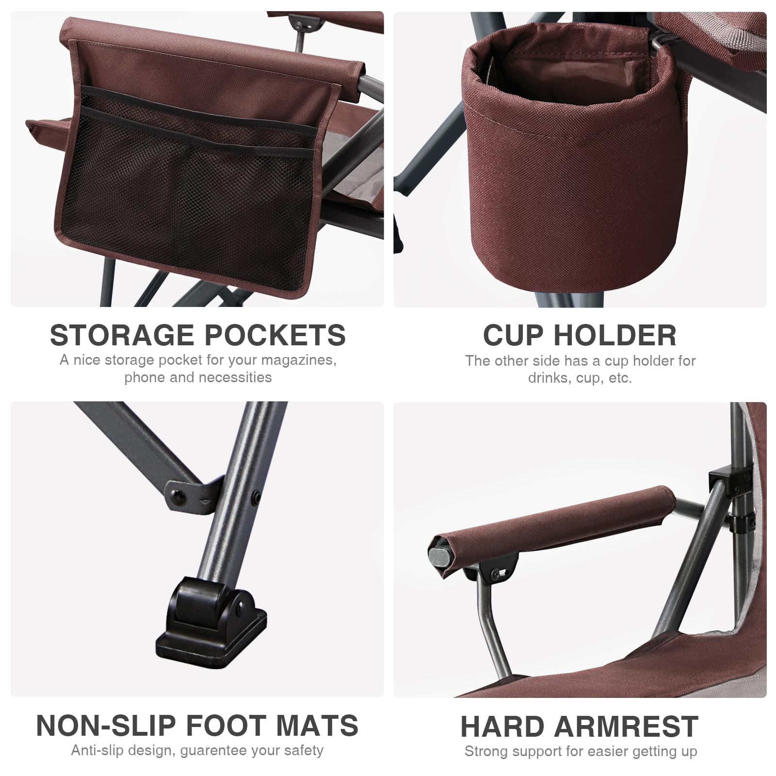 EVER ADVANCED oversized folding camping chair ready for beach outings and outdoor gatherings.