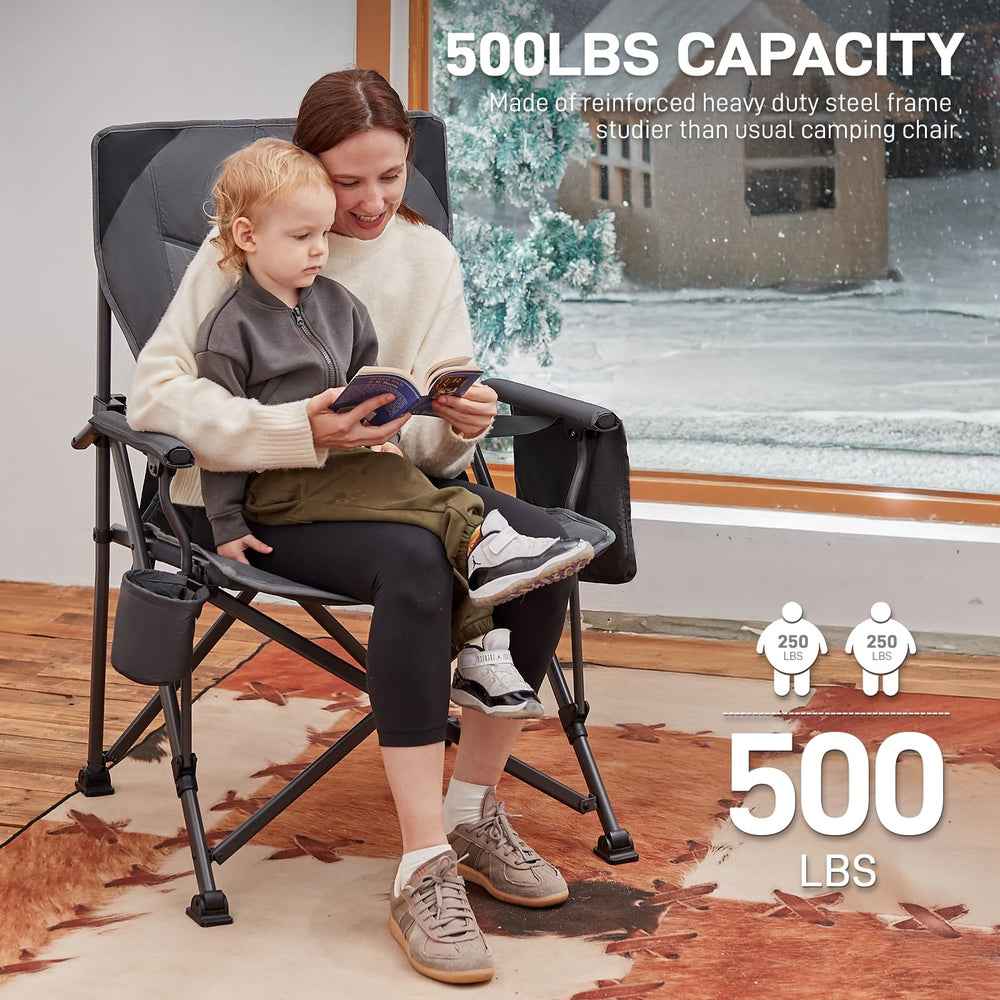EVER ADVANCED Oversized Folding Camping Chair weight reveals 16.4 lb portable design.