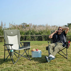 Ever Advanced oversized folding chair armrests closeup highlights sturdy support for easy standing.