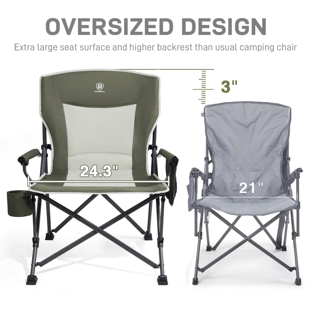Ever Advanced oversized folding chair cup holder keeps drinks within reach during outdoor activities.