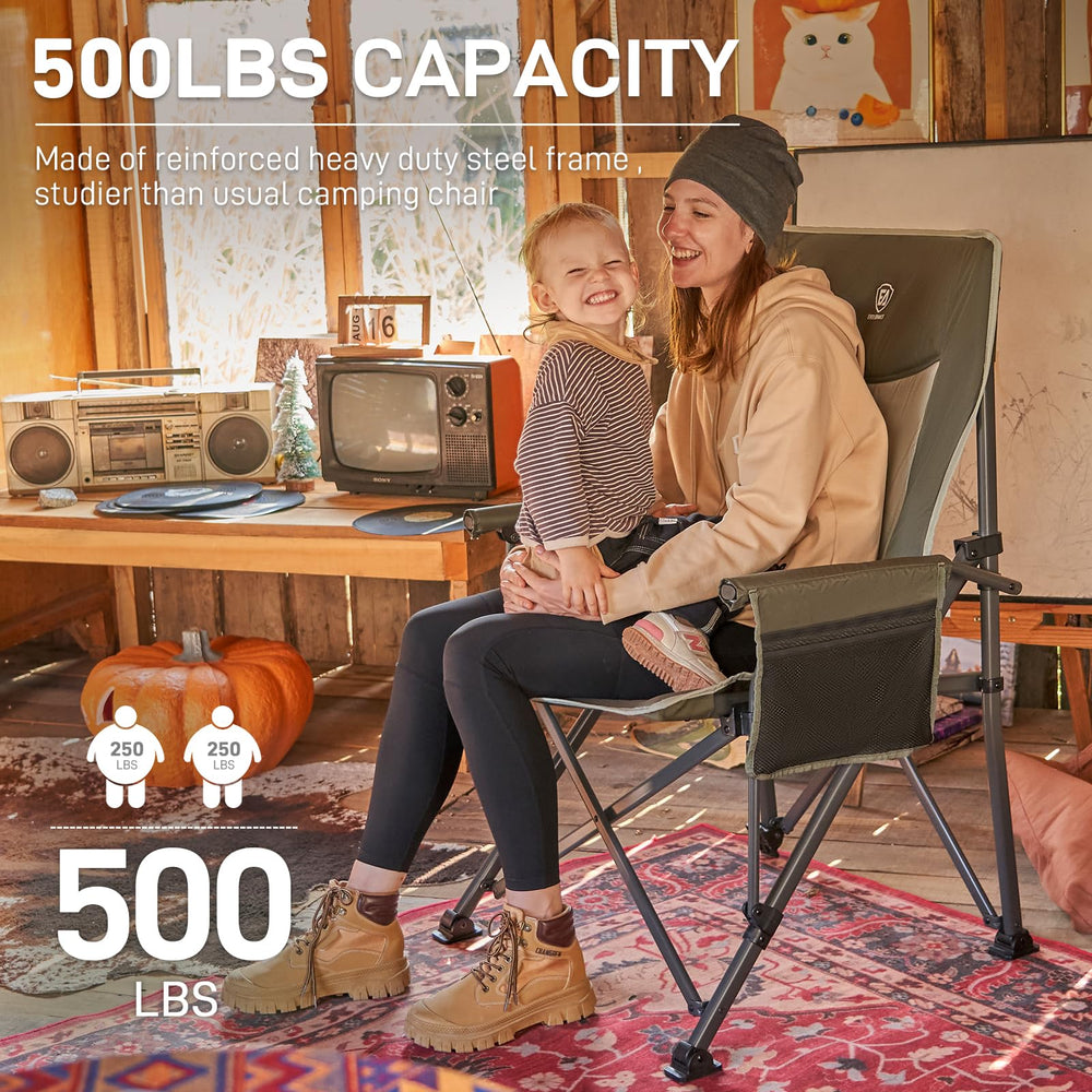 Ever Advanced oversized folding chair heavy-duty frame showcases rugged construction for longevity.