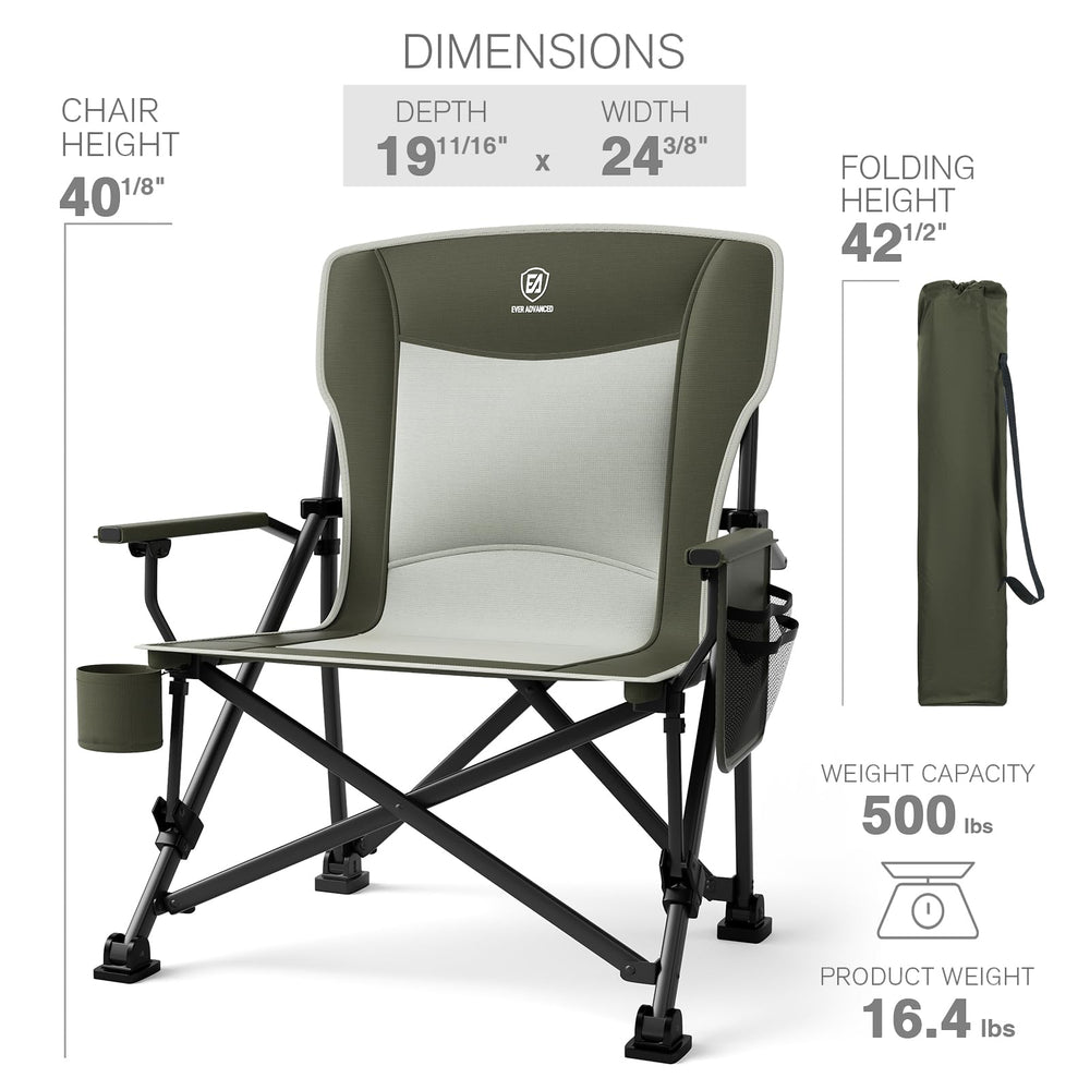Ever Advanced oversized folding chair lawn beach illustrates suitable seating for outdoor settings.