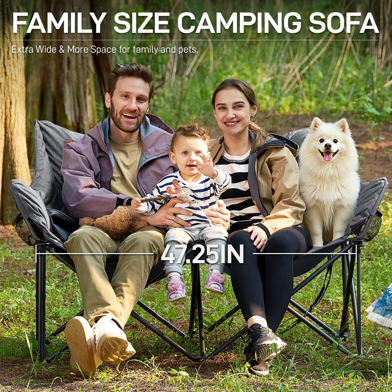 Ever Advanced oversized lawn chair folded in carry bag for easy transport.