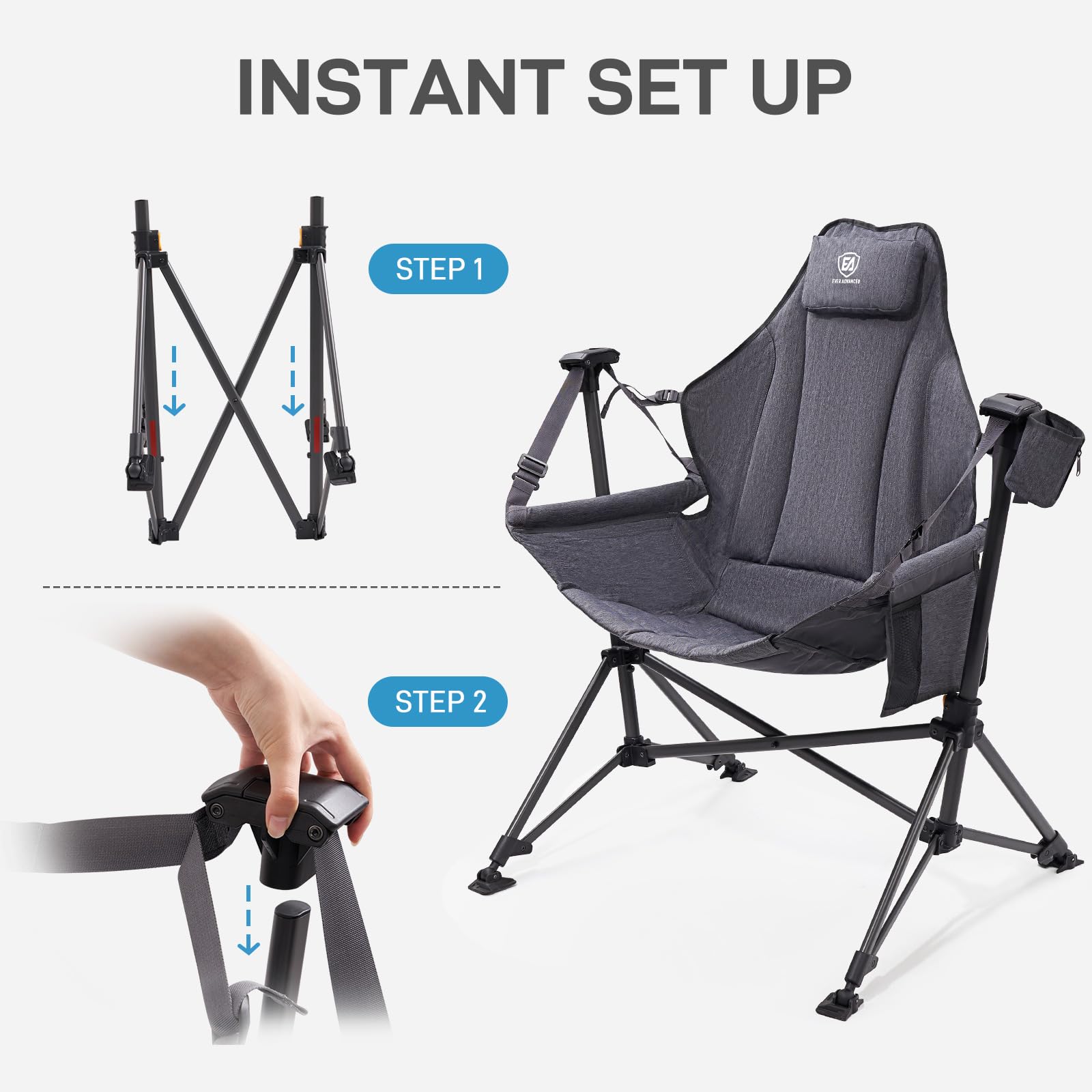 Ever Advanced oversized seat spans 31 inches for spacious comfort.